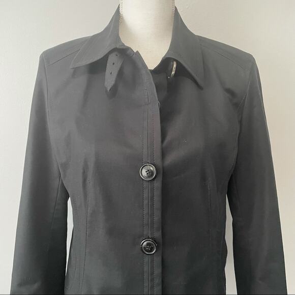 Cole Haan black button down jacket waist pockets collared size 10 - Picture 2 of 10